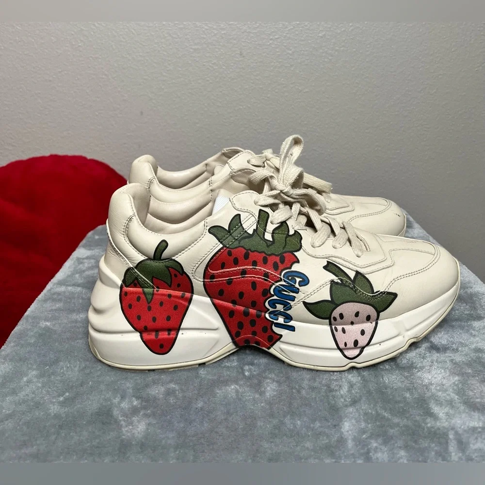 Gucci Rython Strawberry Sneakers - Picture 12 of 14
